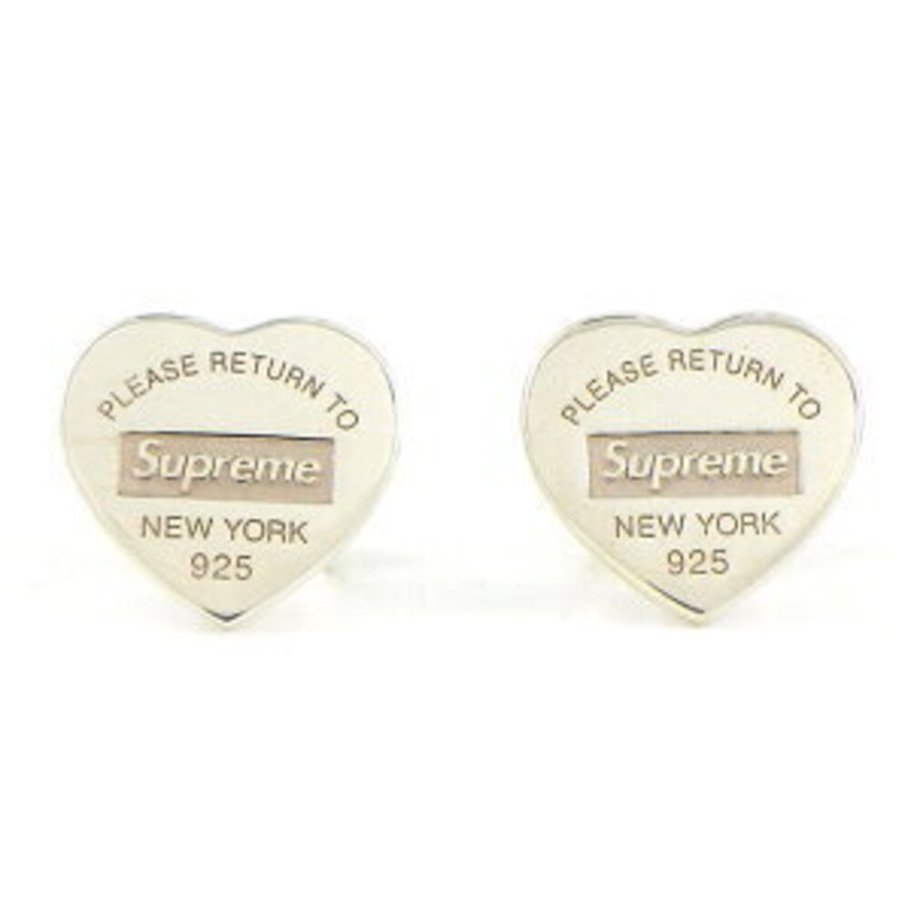 Tiffany Co Return to Tiffany Heart Supreme Logo Stud Earrings